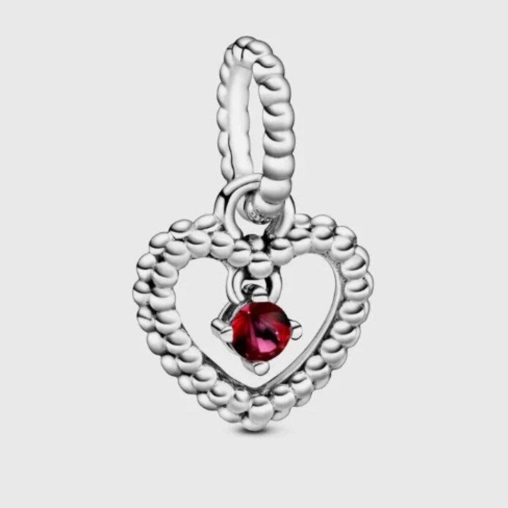 NEW Pandora July Red Birthstone Dangle Heart Charm 798854C02